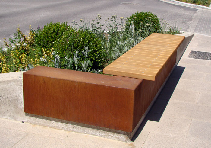 corten bench 