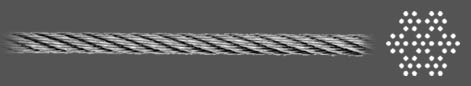 Stainless steel wire rope 6 x 7 + WC