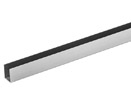 U shaped profile for HPL panels in stainless steel or aluminium.